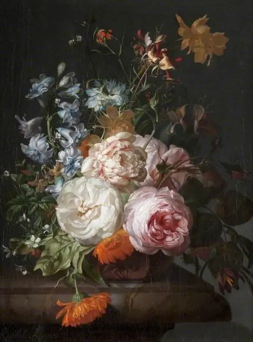 Flowers in a Terracotta Vase