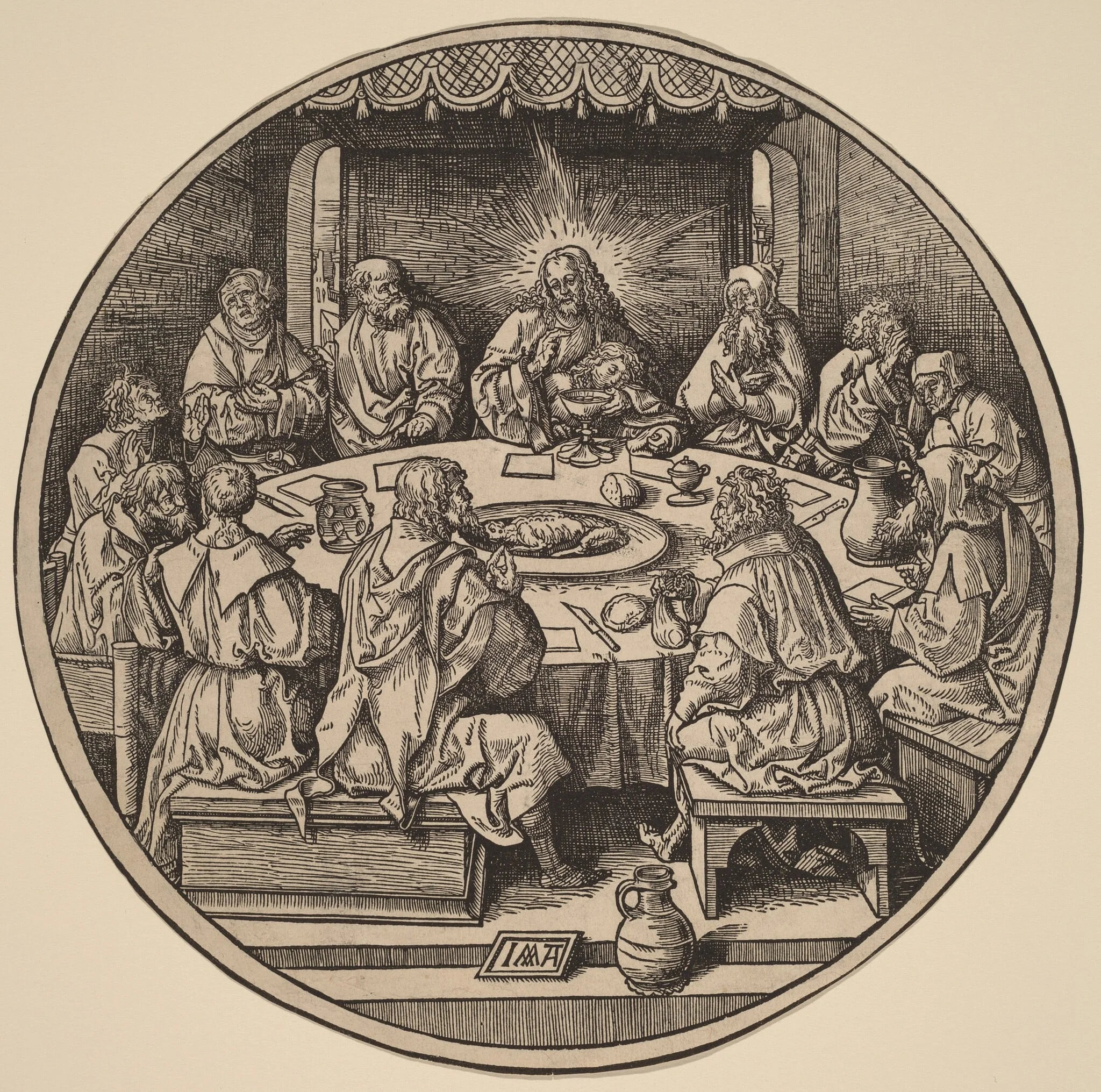 The Last Supper, by Jacob Cornelisz van Oostsanen, ink, 1514
