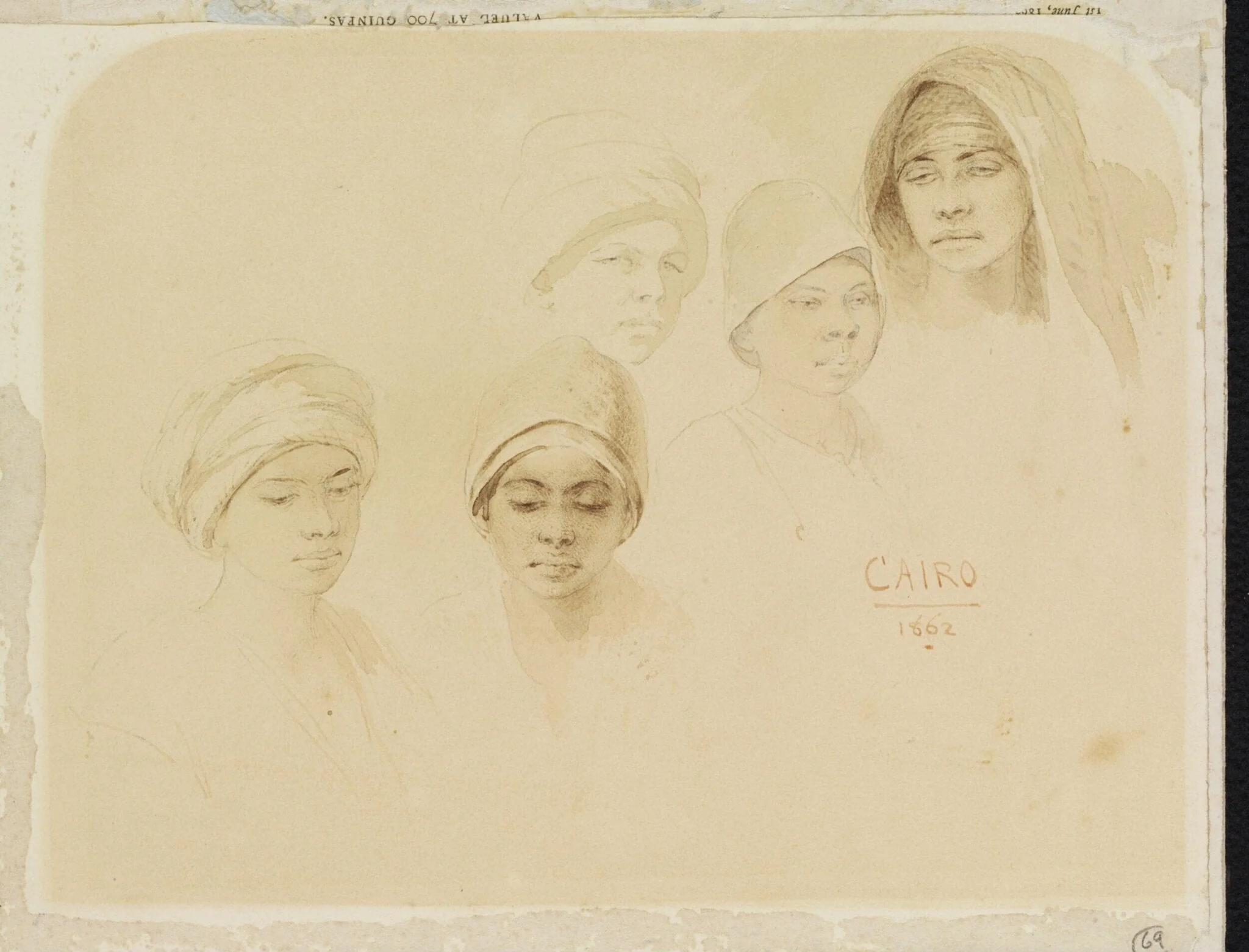 Heads of Egyptian Children, Cairo, by Egron Sillif Lundgren, watercolor, 1862