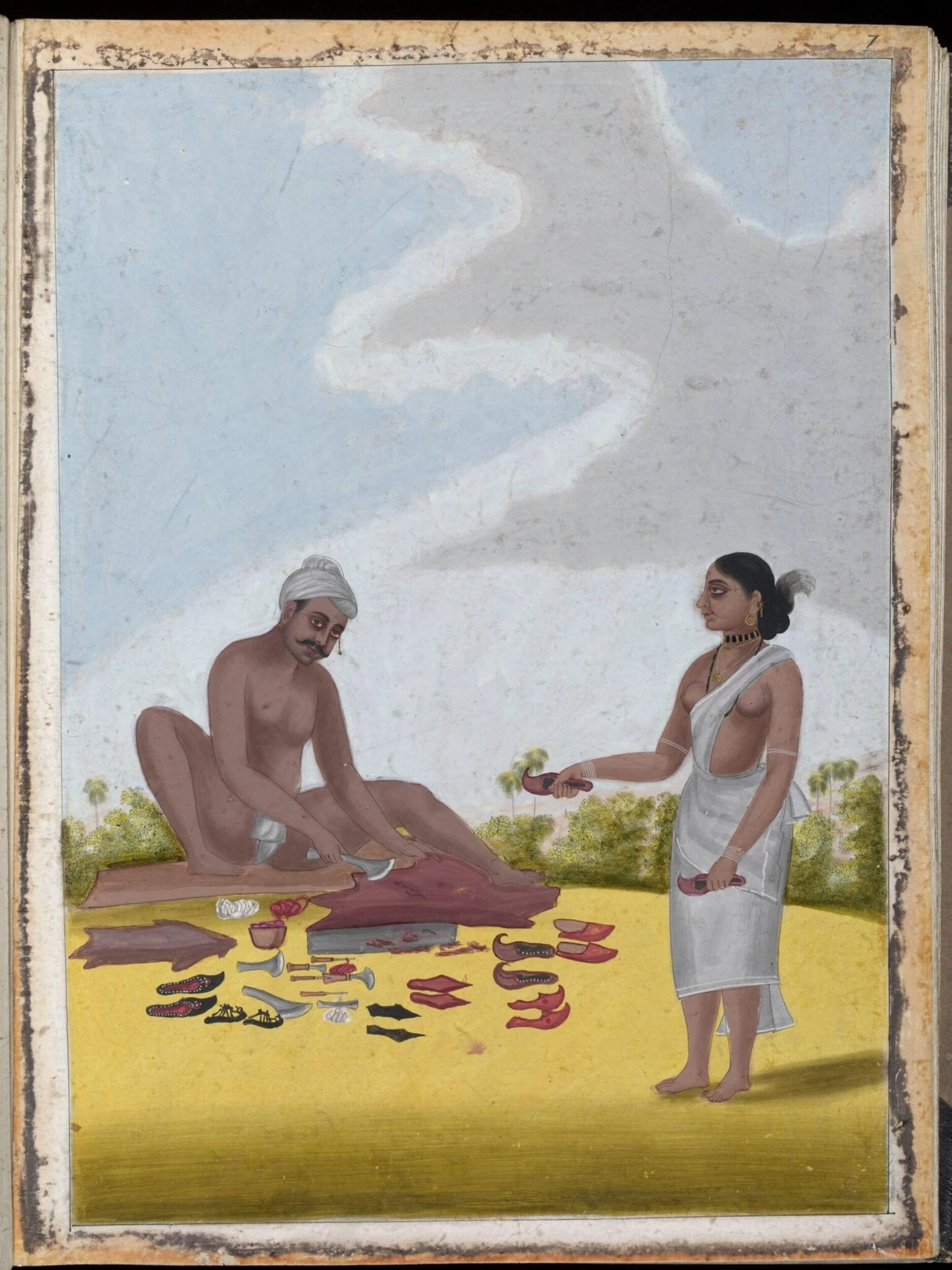 A shoemaker and his wife, by Unknown, paint, 1805
