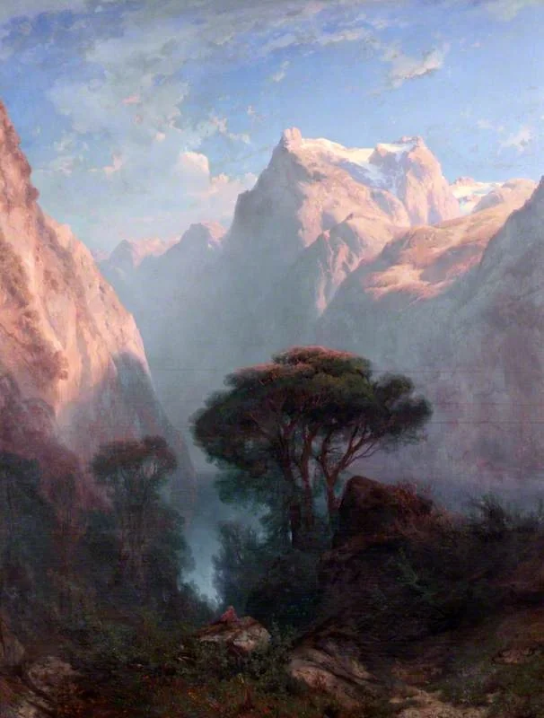 Lake of the Four Cantons (Lake Lucerne), near Brunnen, by Alexandre Calame, oil, 1852