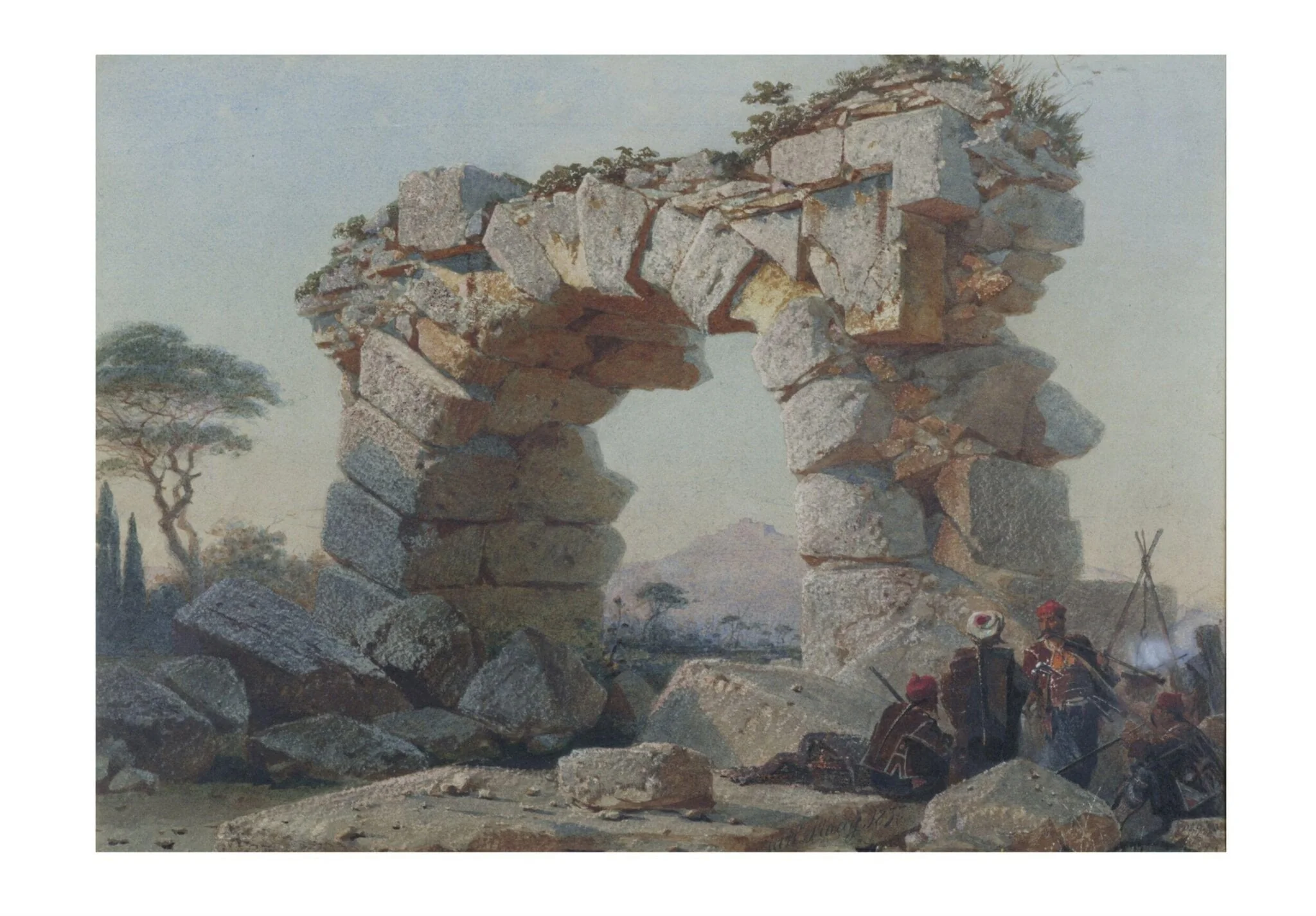 Roman Arch at Spalato, by Haag, watercolor, 1857