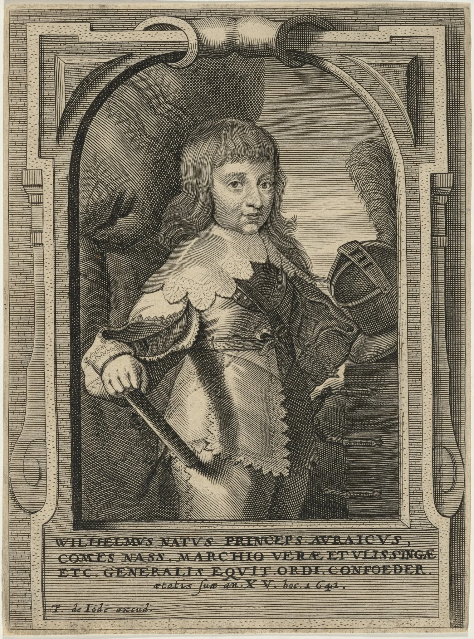 William II of Orange, by Pieter de Jode II, ink, 1641