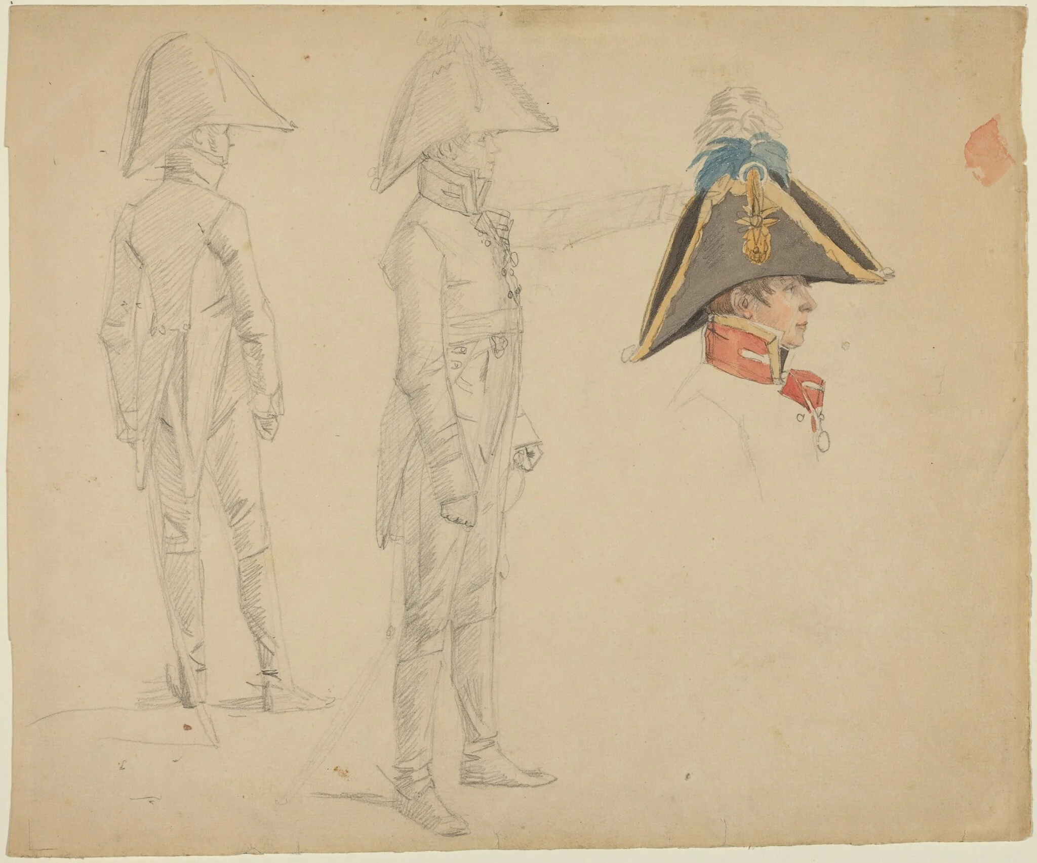 Studies of Major von Washington, by Wilhelm von Kobell, graphite, 1810