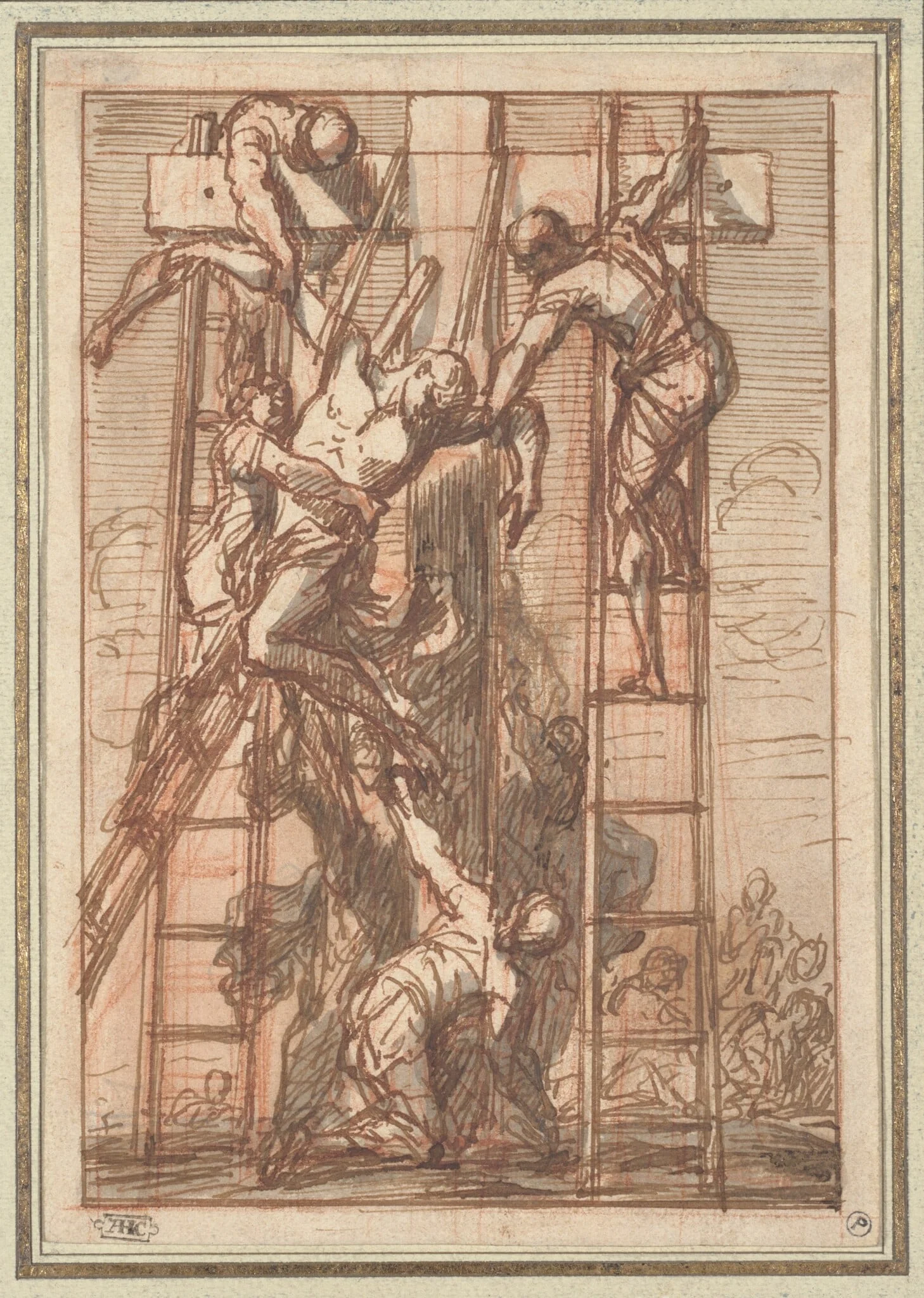 The Deposition, by Thomas Blanchet, ink, 1674