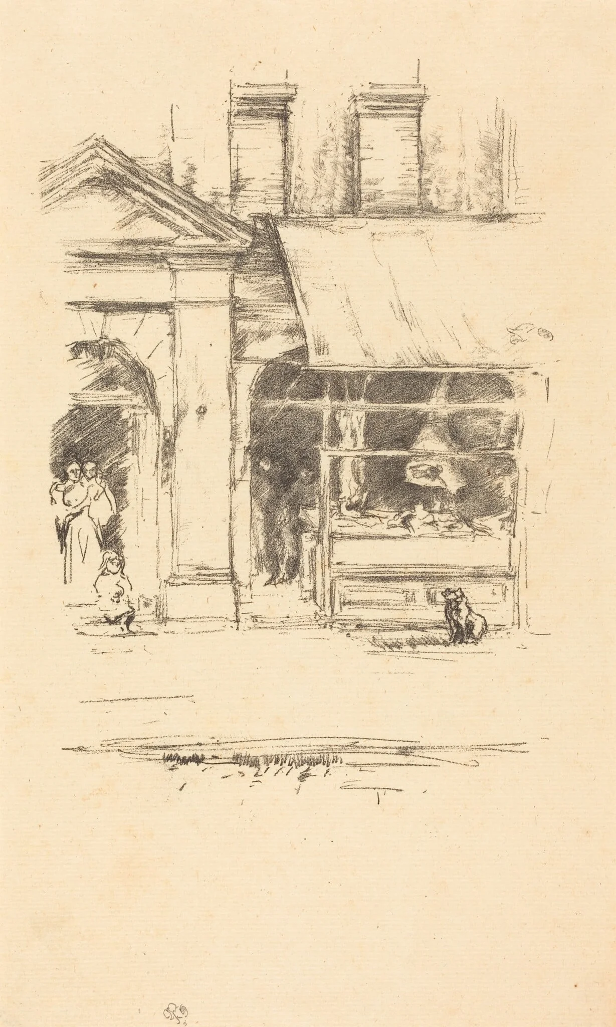 The Butcher's Dog, by James McNeill Whistler, ink, 1896
