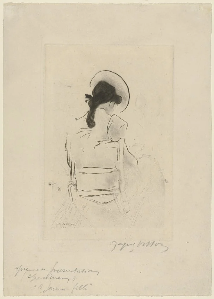 Untitled, by Jacques Villon, ink, 1908