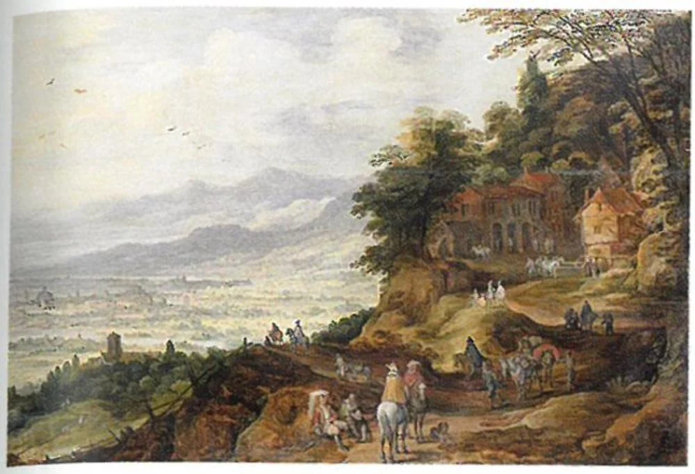 Town in a vally, by Joos de Momper the Younger, oil, 1600