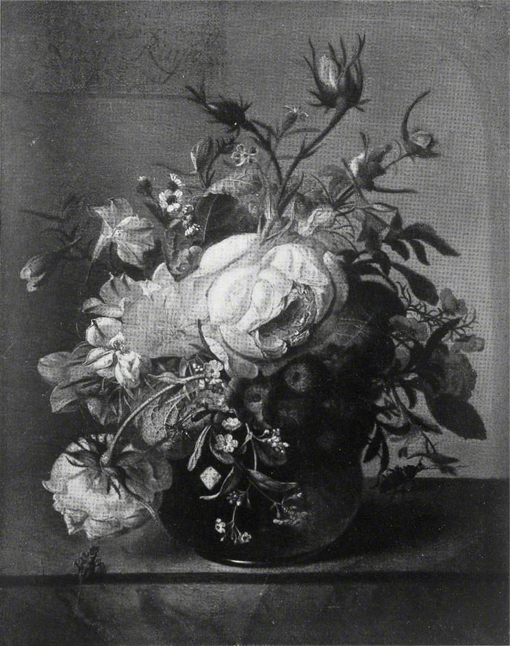 Vase of Flowers, by Rachel Ruysch, oil, 1741