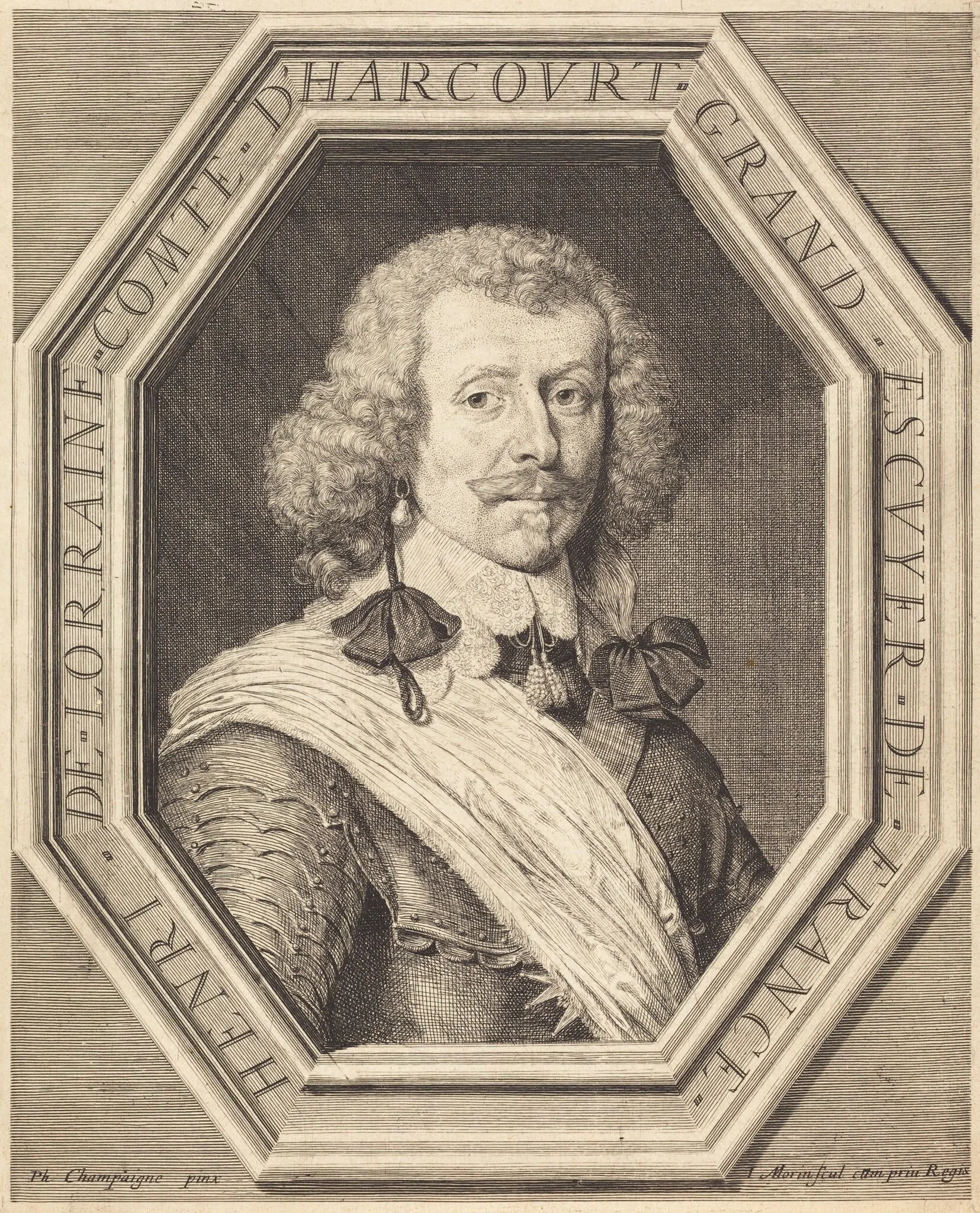 Henri de Lorraine, comte d'Harcourt, by Jean Morin, ink, 1625