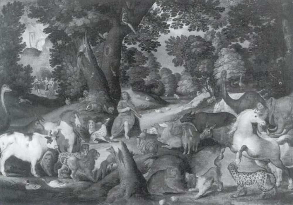 Orpheus Charming the Beasts, by Unknown, oil, 1658