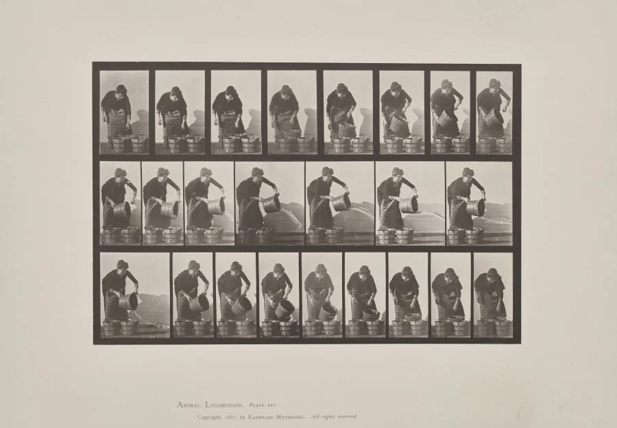 Emptying a Bucket of Water, by Eadweard J. Muybridge, 1887
