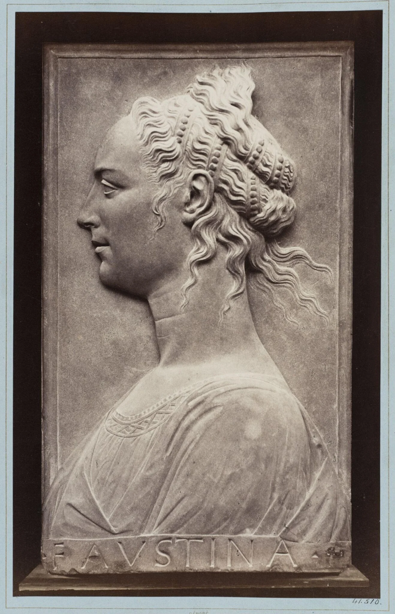 Bas-relief Bust of Faustina, by Louise Laffon, photographic, 1864