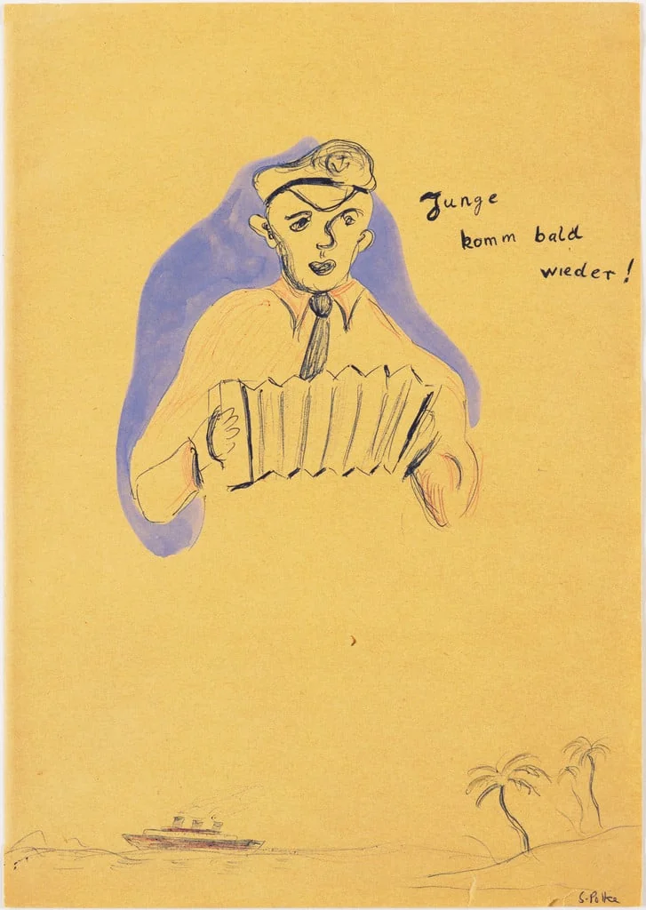 Untitled, by Sigmar Polke, watercolor, 1963