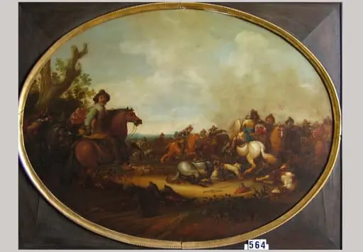Matthias Gallas în luptă contra suedezilor (în Reg. Inv.: Luptă de cavalerie între austrieci și suedezi)
