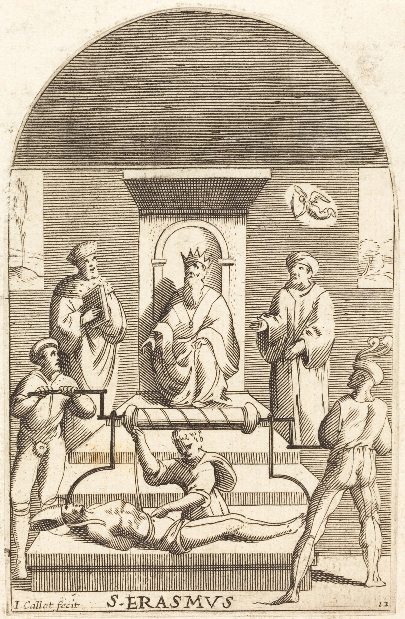 Martyrdom of Saint Erasmus, by Jacques Callot, ink, 1610