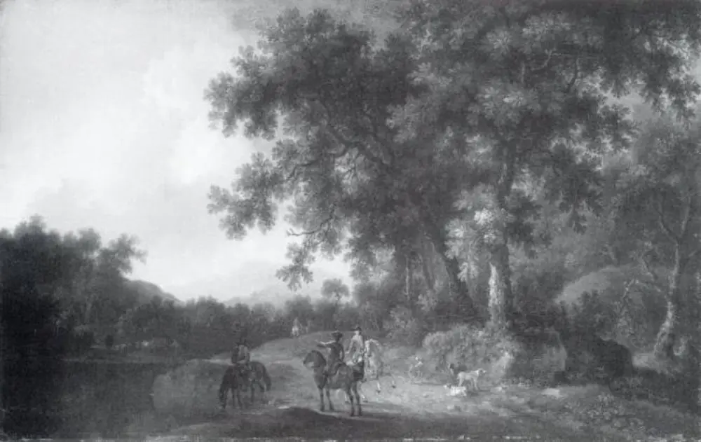 A Hunting Party at the Edge of a Forest