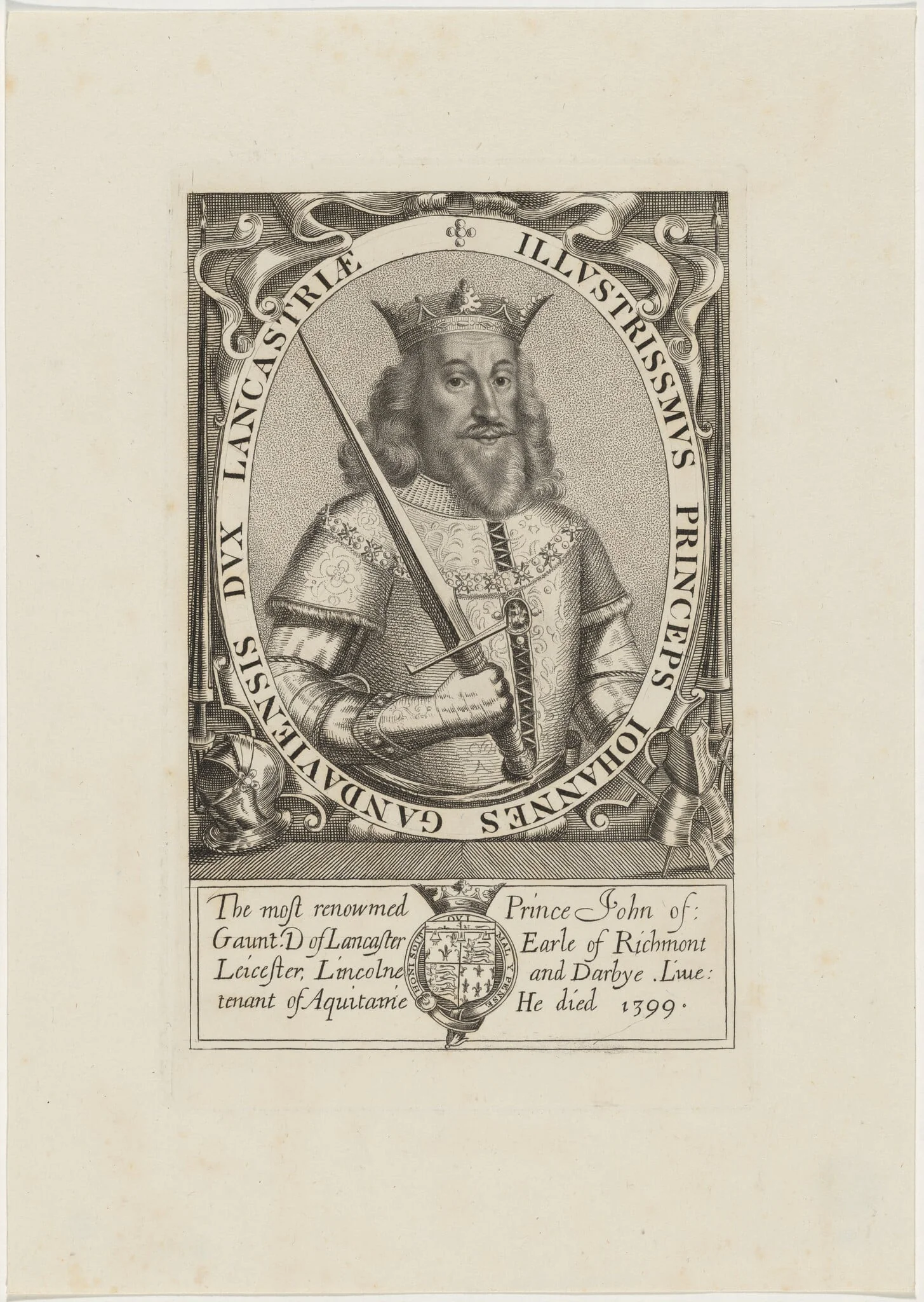 Prince John of Gaunt, Duke of Lancaster, by Unknown 19th Century, 1850