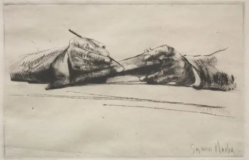 Hands Drypointing