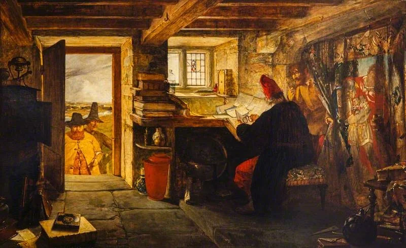 Hudibras and Ralph Visiting the Astrologer (from Butler's 'Hudibras'), by William Fettes Douglas, oil, 1856