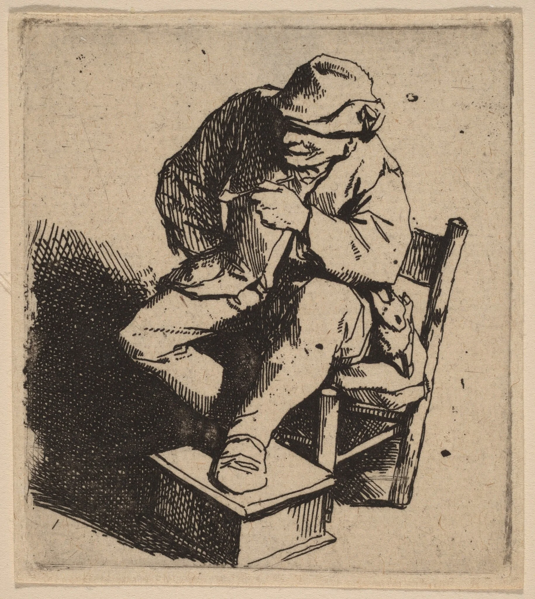 The Smoker, by Cornelis Pietersz Bega, ink, 1648