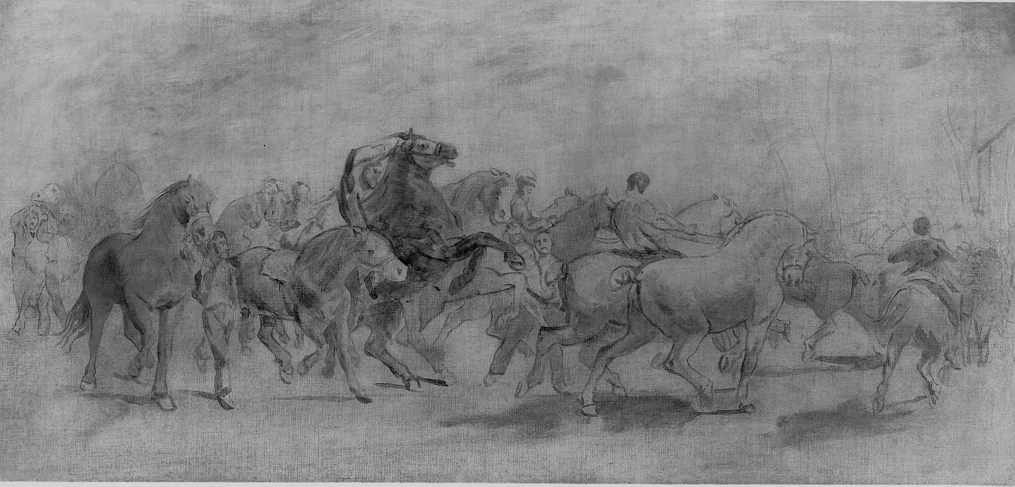 Study for The Horse Fair, by Rosa Bonheur, oil, 1850
