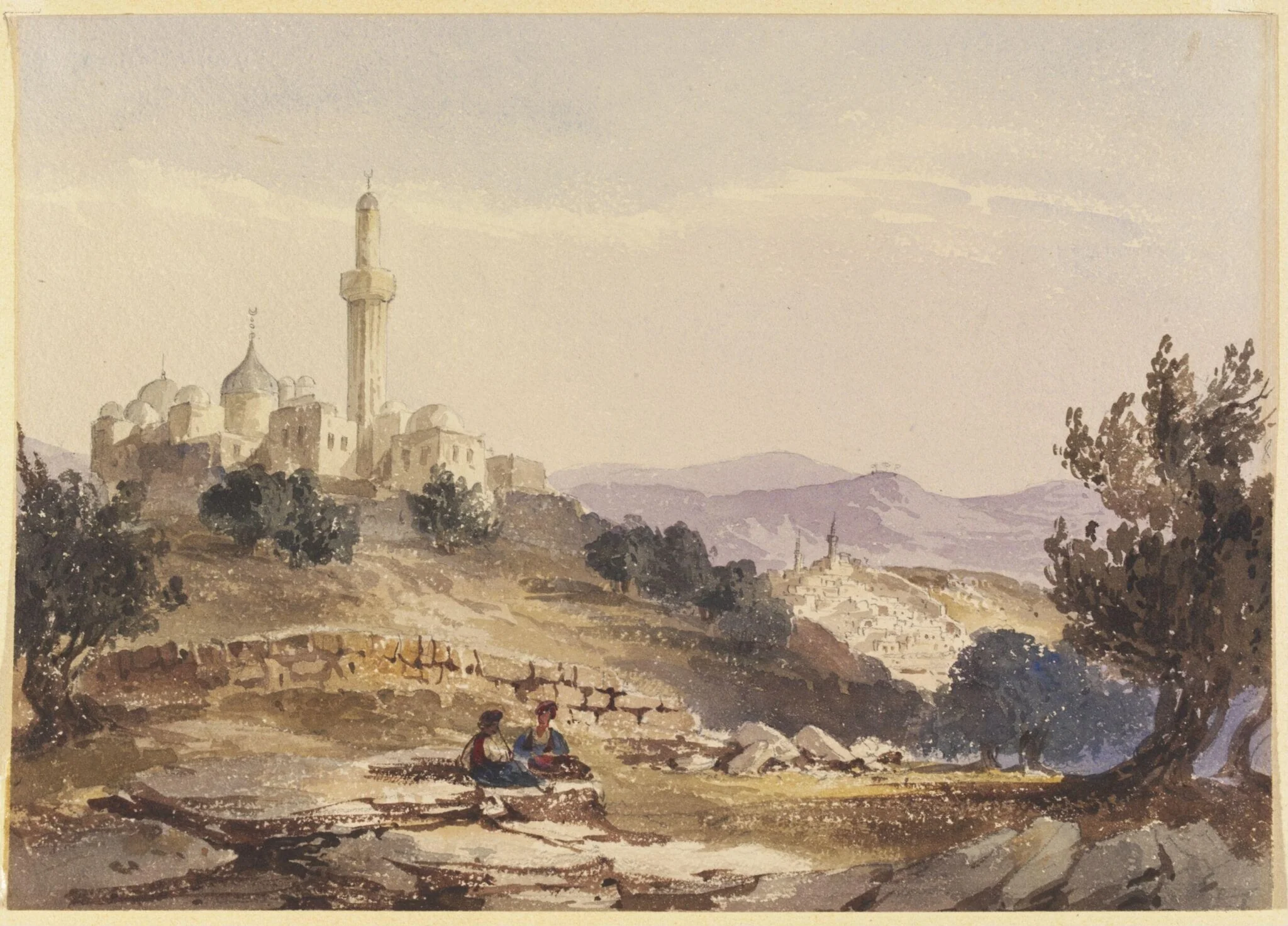 Mosque of the Ascension on the Mount of Olives, by William Page, watercolor, 1834