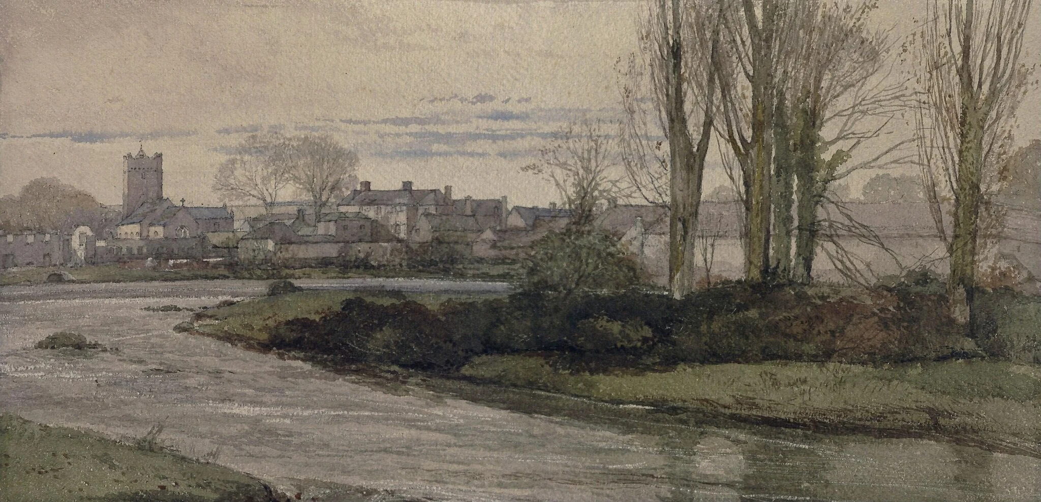 Leixlip on the Liffey, by Hargitt, watercolor, 1852