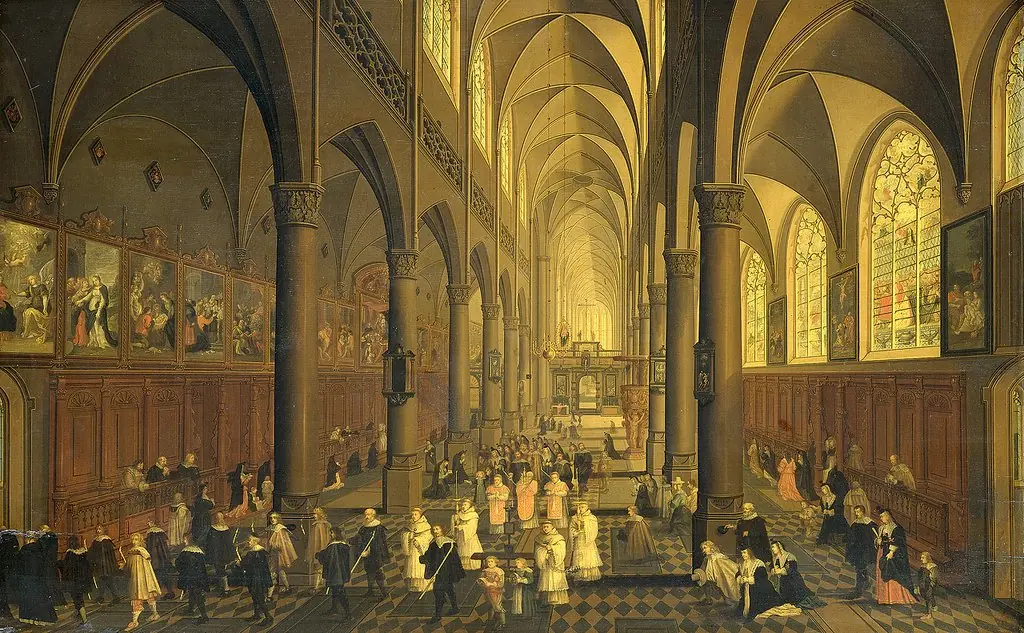 Interior of the Saint Paul's church of Antwerp