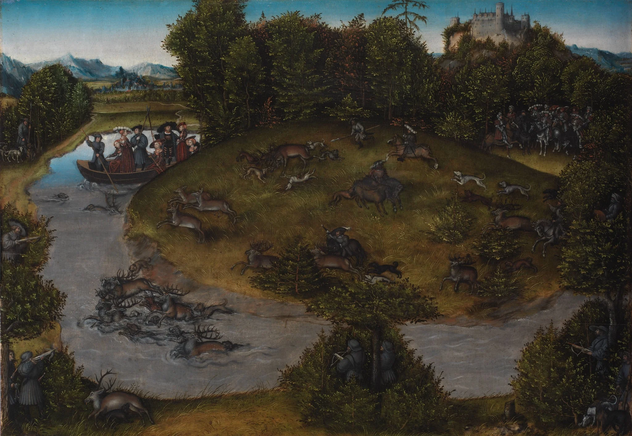 The Stag Hunt of the Elector Frederic the Wise (1463-1525) of Saxony, by Unknown, 1550