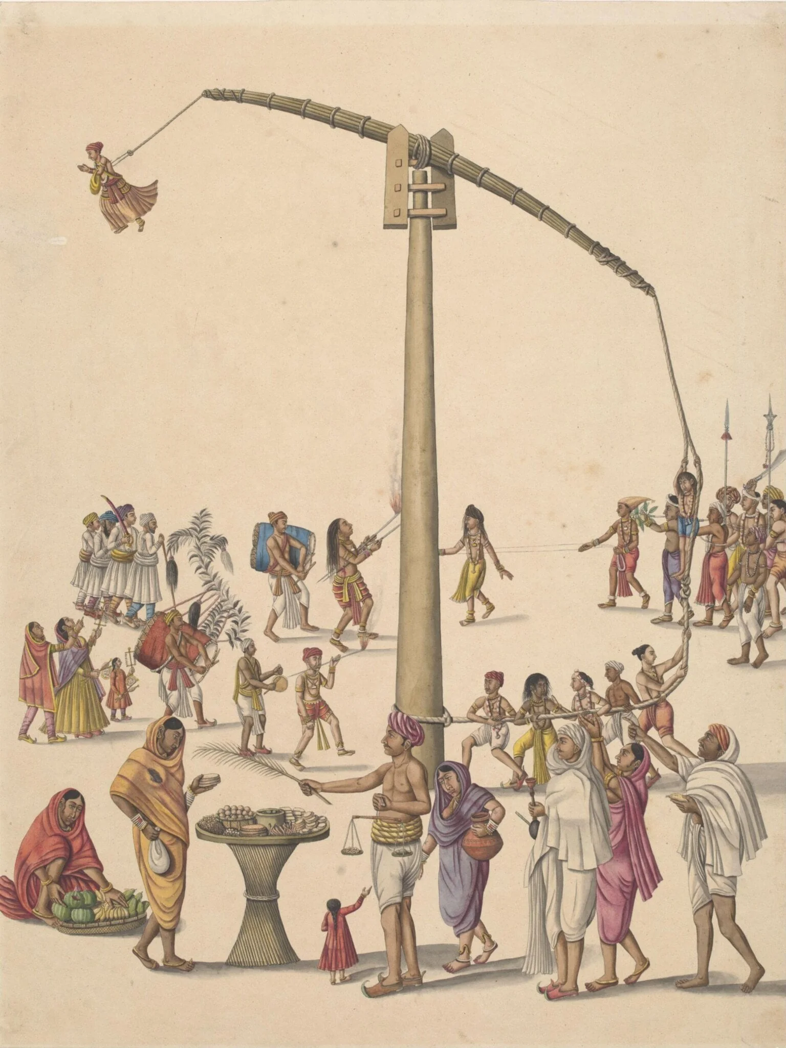 The Hook-swinging Festival (Chadak parvan), by Unknown, paint, 1798