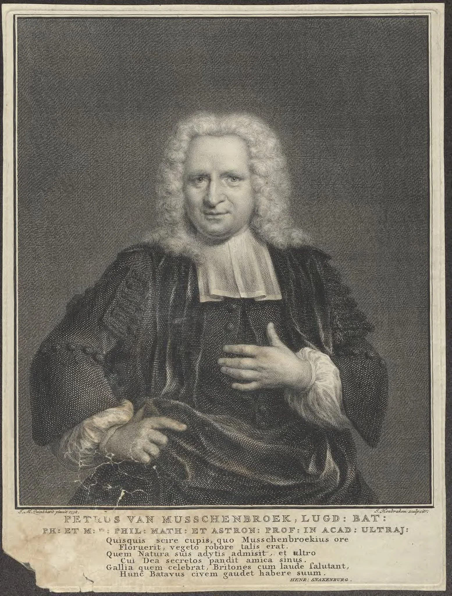 Portrait of Petrus van den Musschenbroek, profesor of philosophy, mathematics and astronomy at Leiden