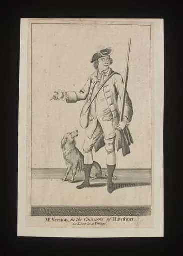Mr Vernon, in the character of Hawthorn in Love in a Village