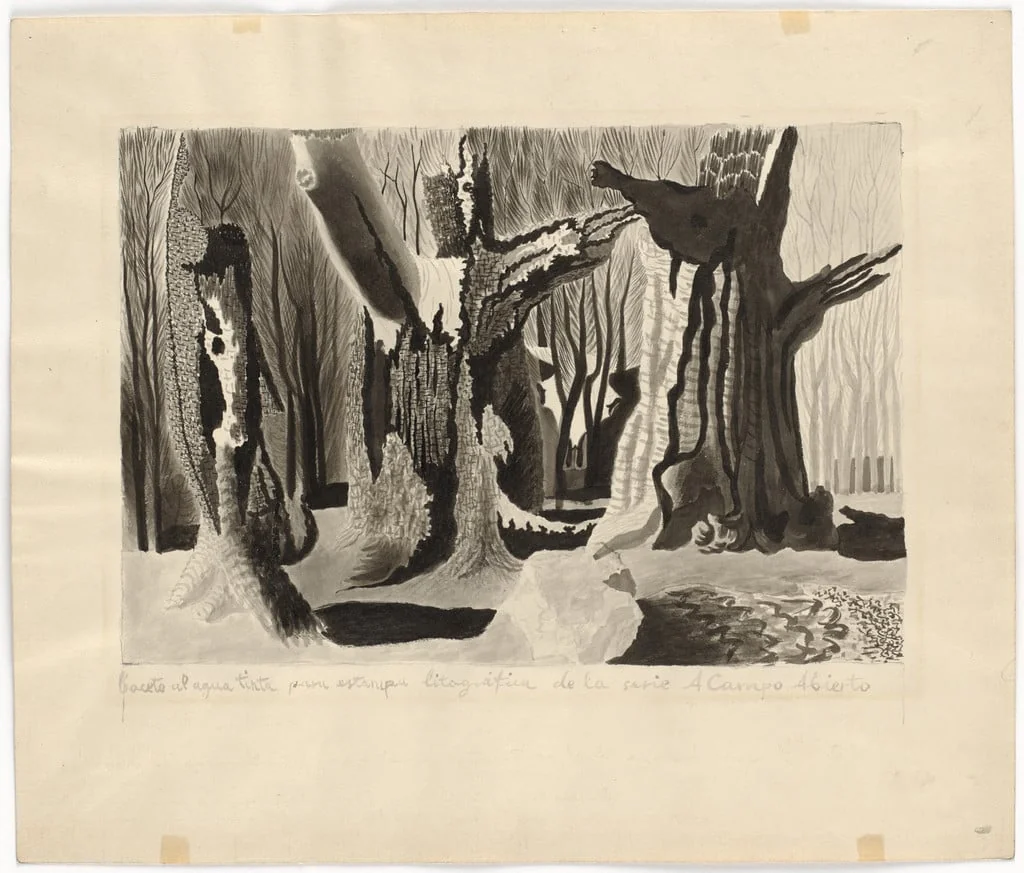 Untitled, by Manuel Angeles Ortiz, ink, 1941