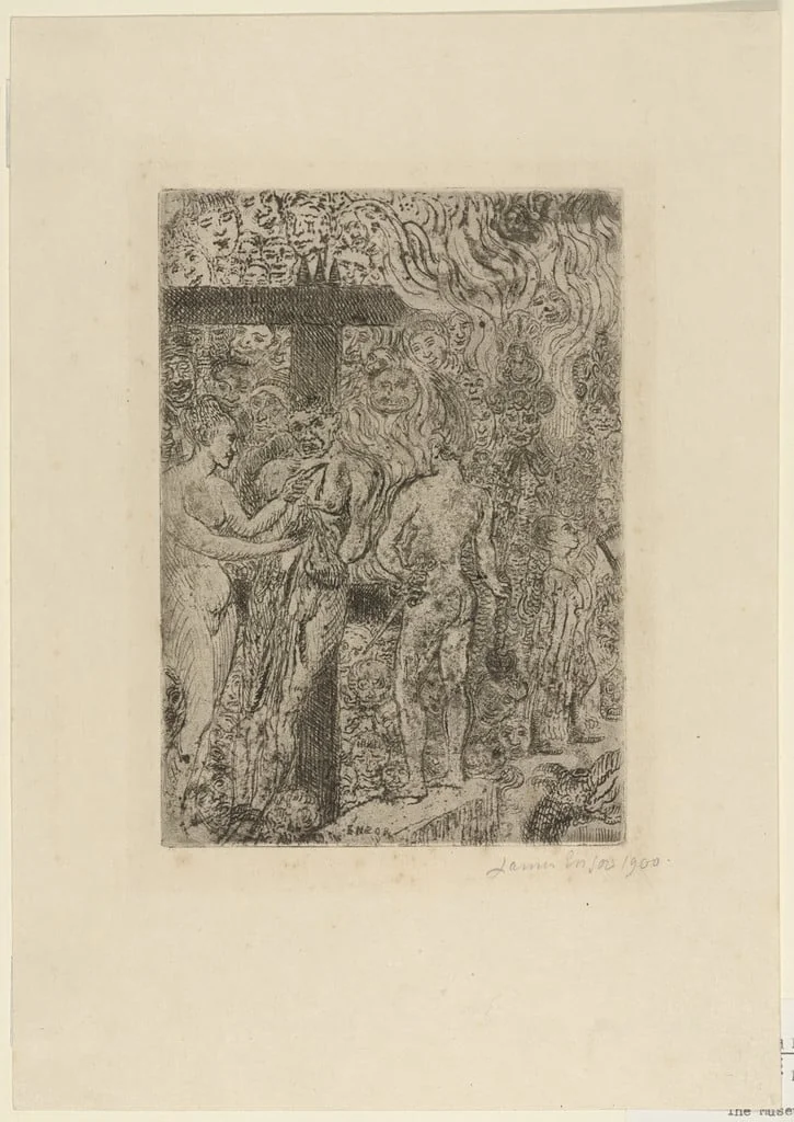 Untitled, by James Ensor, ink, 1900