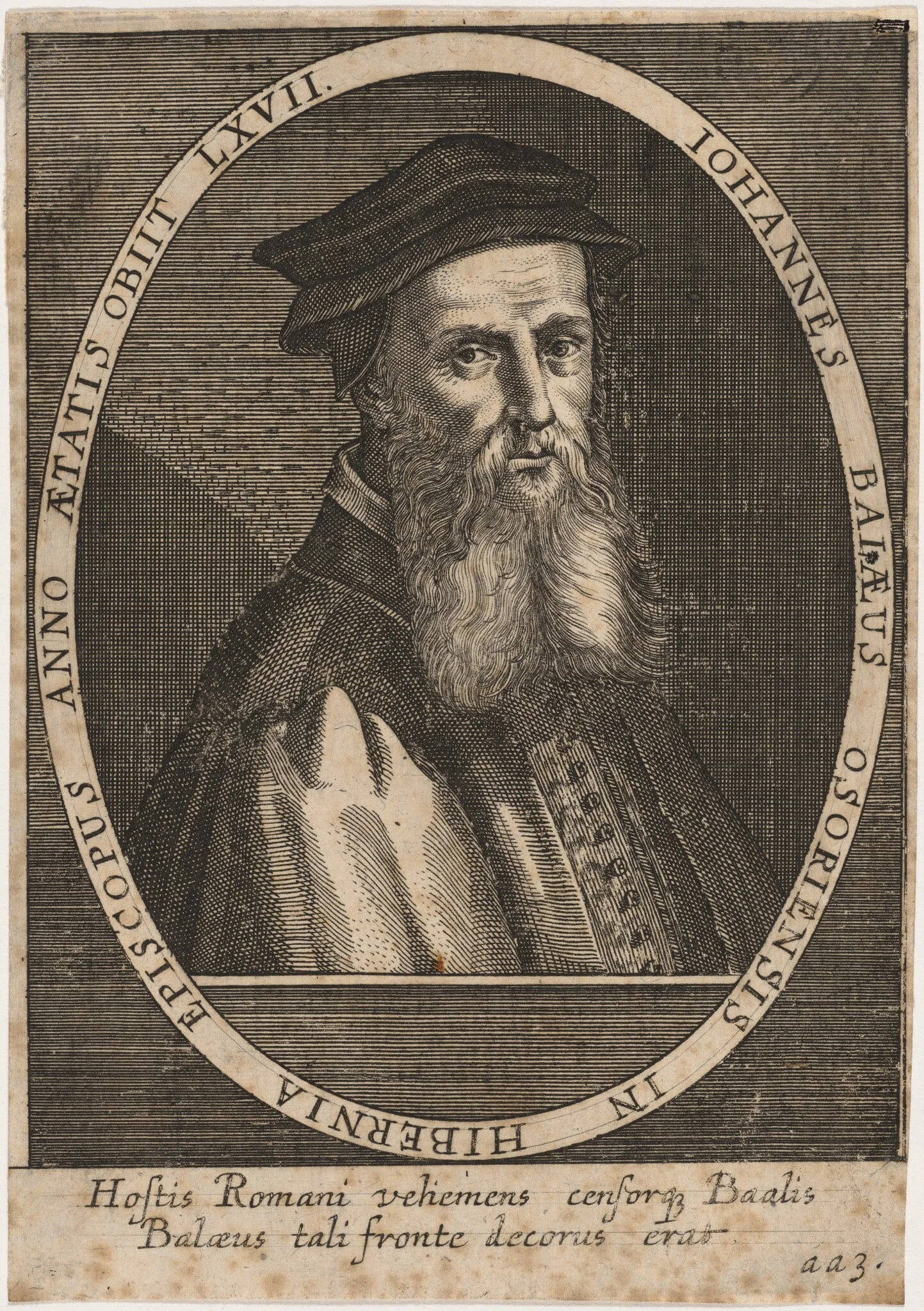 John Bale, Bishop of Ossory, by Unknown 19th Century, ink, 1650