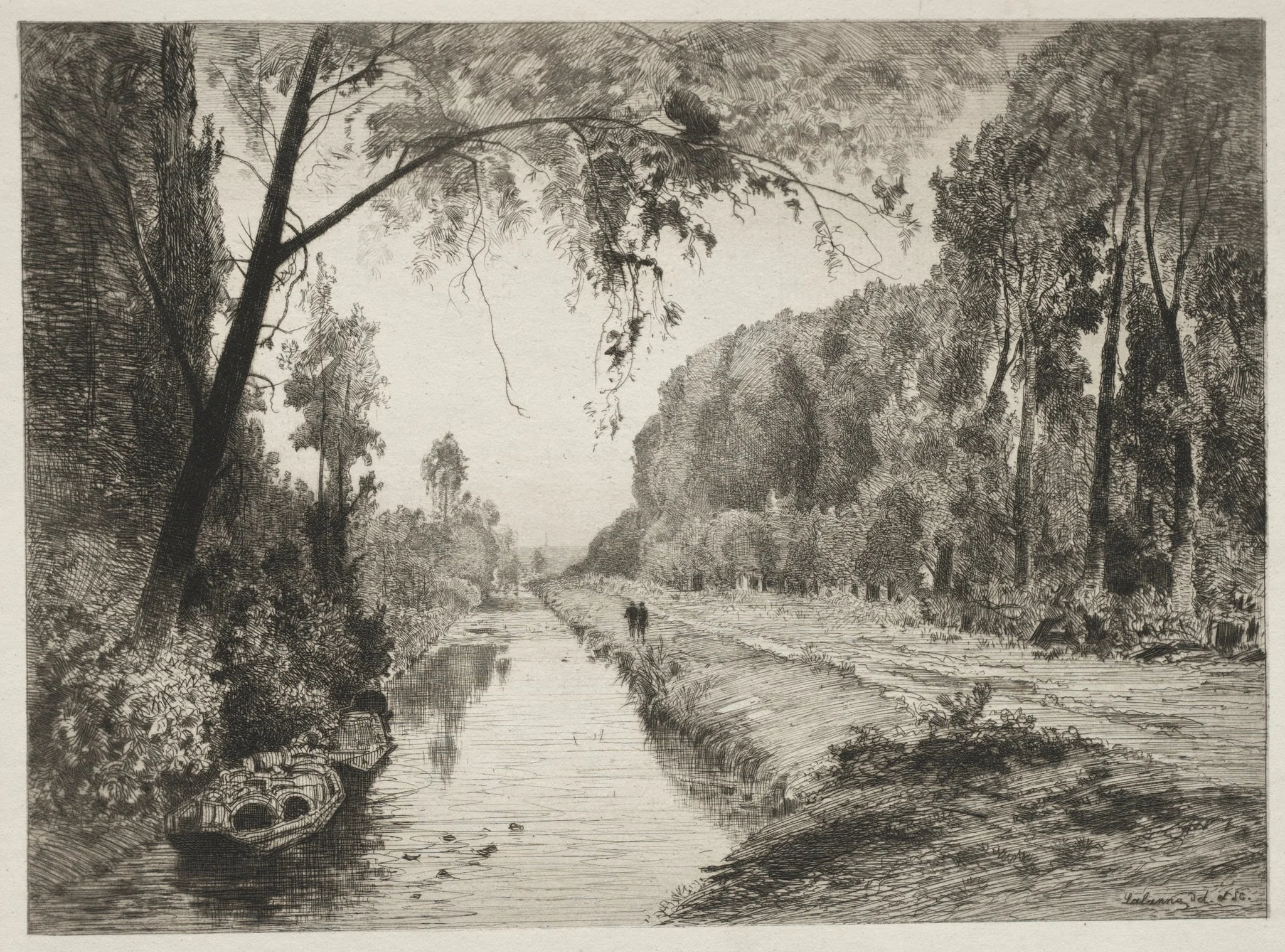 Canal at Pont Sainte-Maxence, by Maxime Lalanne, 1878