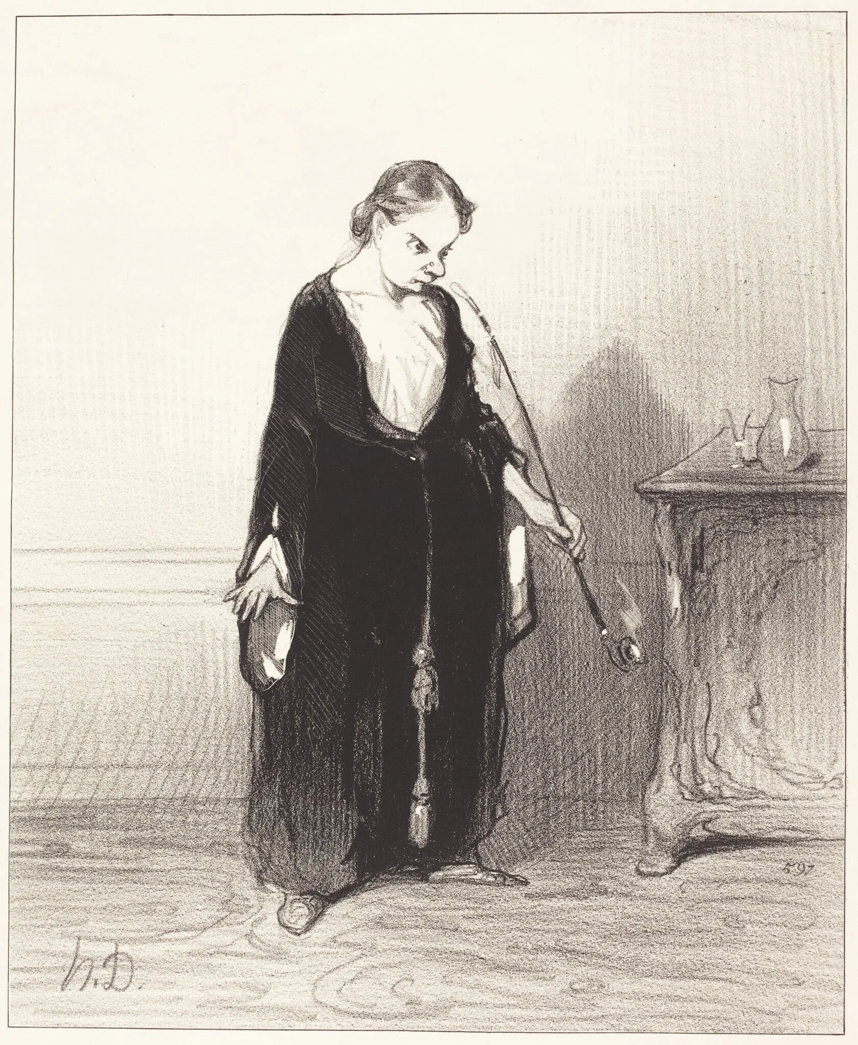 O plaisir de l'opium que tu me ravis!..., by Honoré Daumier, ink, 1844