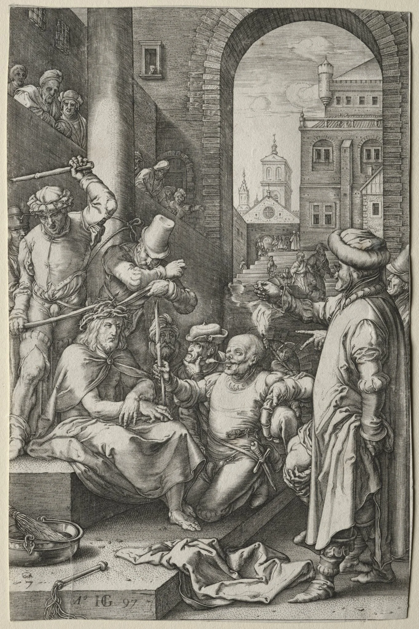 The Passion: The Crowning with Thorns, by Hendrik Goltzius, 1597