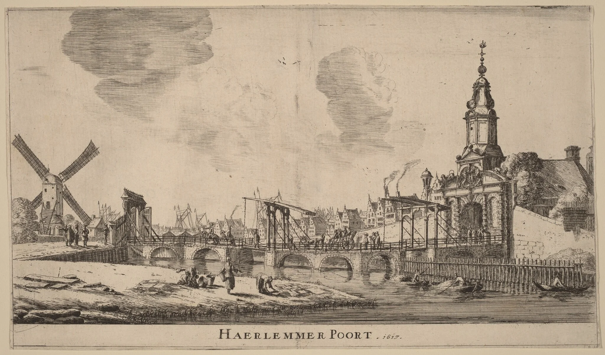 Haarlem Gate (Haerlemmer Poort), by Nooms, called Zeeman, Reinier, ink, 1617