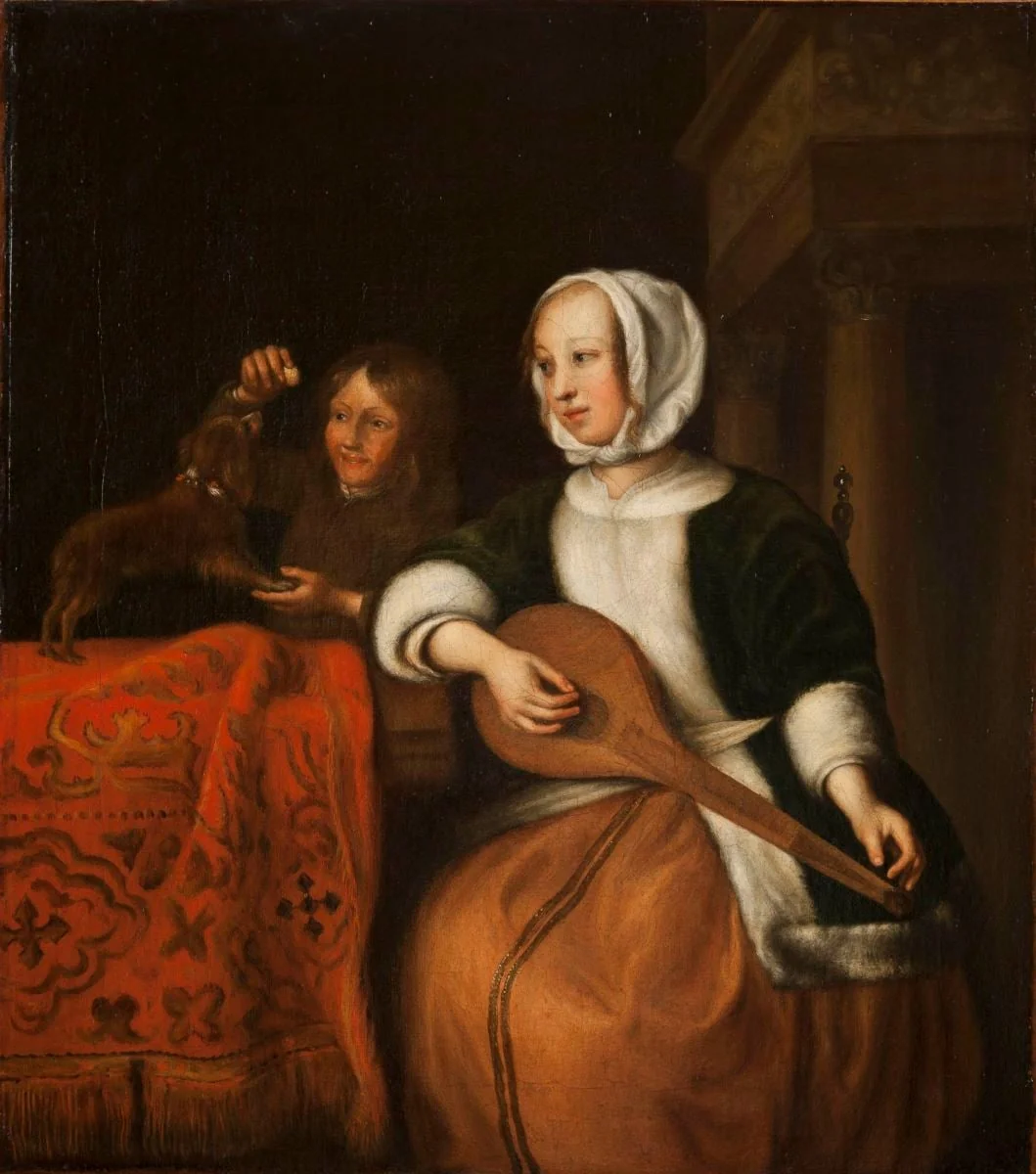 Femeie acodând o ceteră, by Hugo Kołłątaj, unspecified