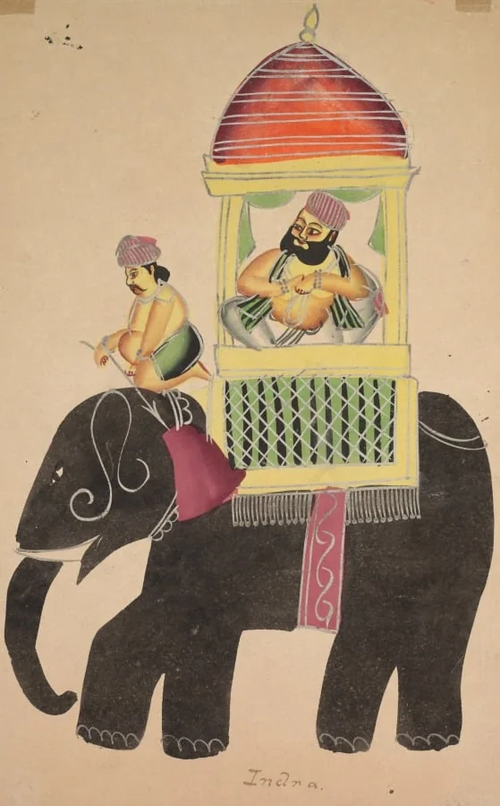 Mahant of Tarakeshwar Rides on an Elephant, by Unknown, unspecified, 1890