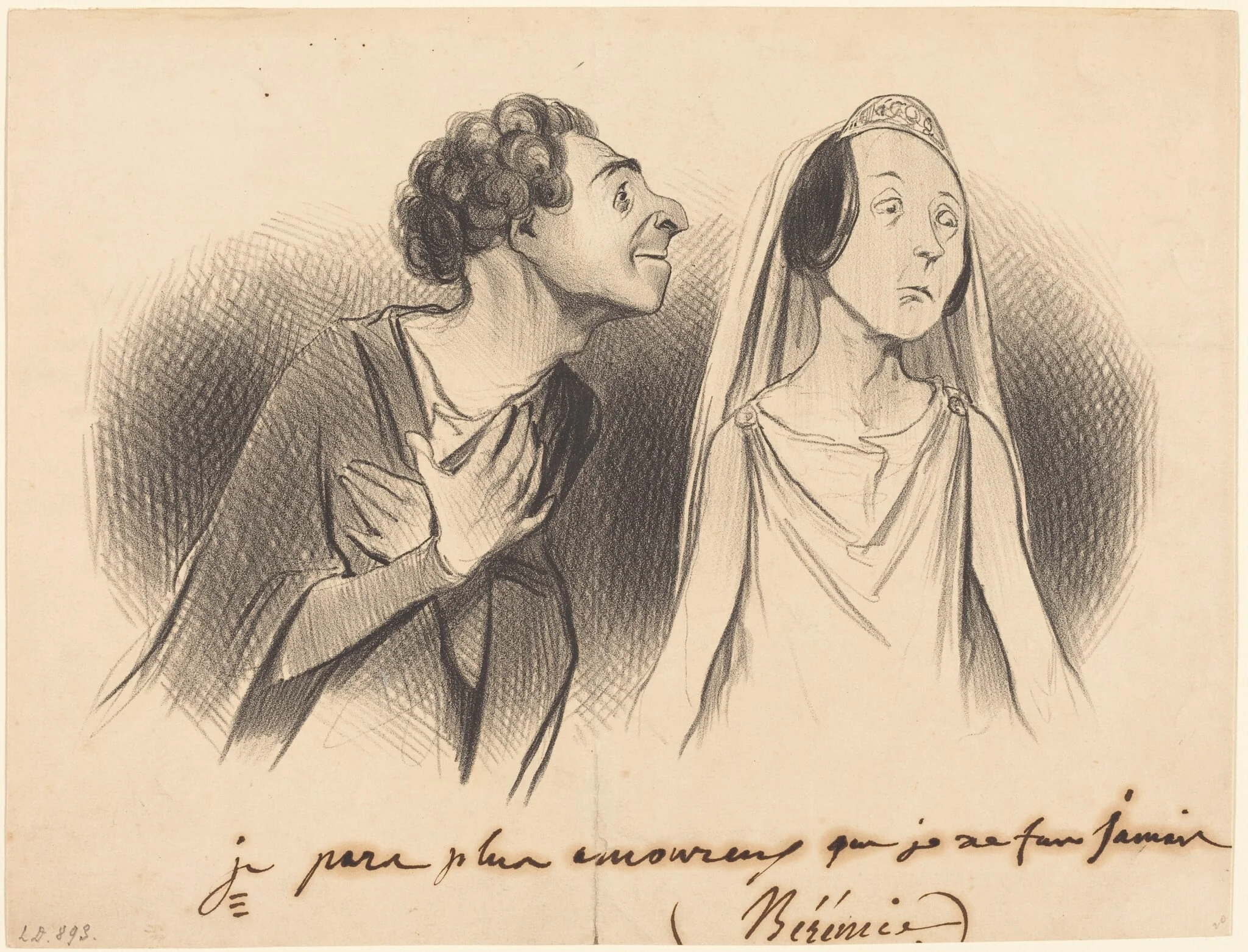 Je pars plus amoureux que... jamais..., by Honoré Daumier, ink, 1841