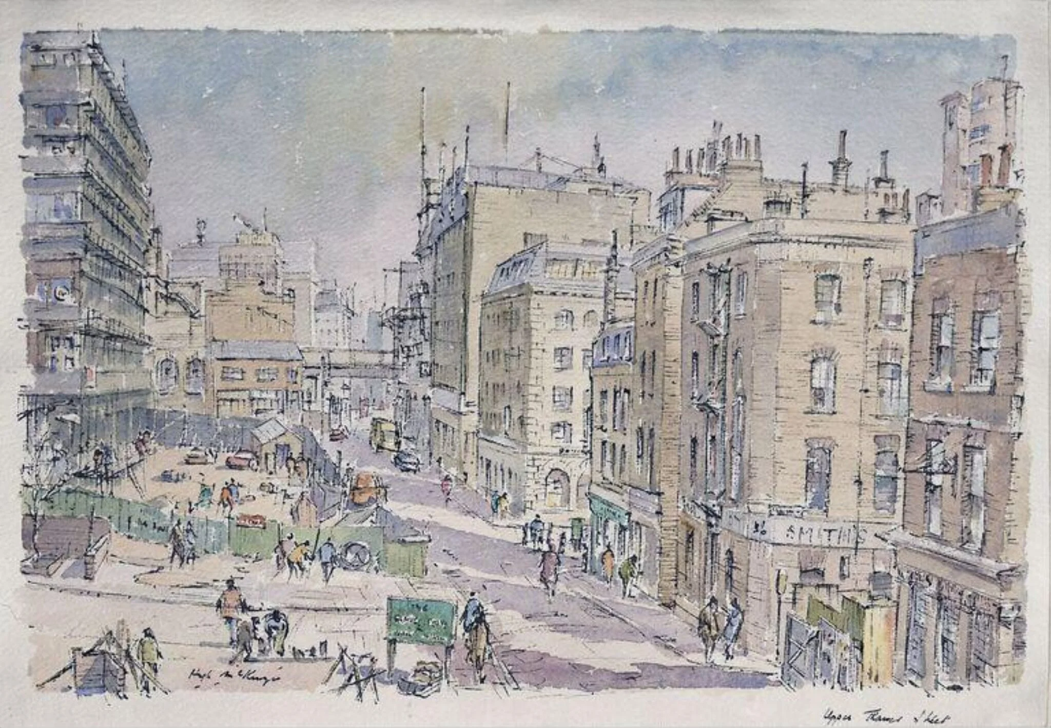 Upper Thames Street: building work in progress