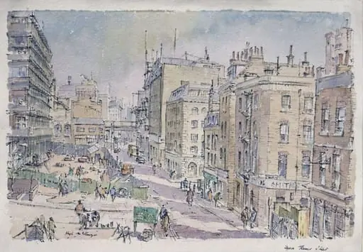 Upper Thames Street: building work in progress