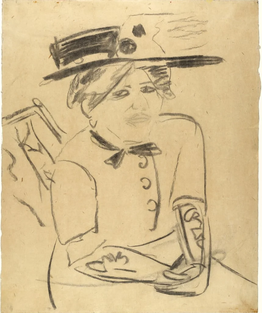 Untitled, by Ernst Ludwig Kirchner, charcoal, 1908