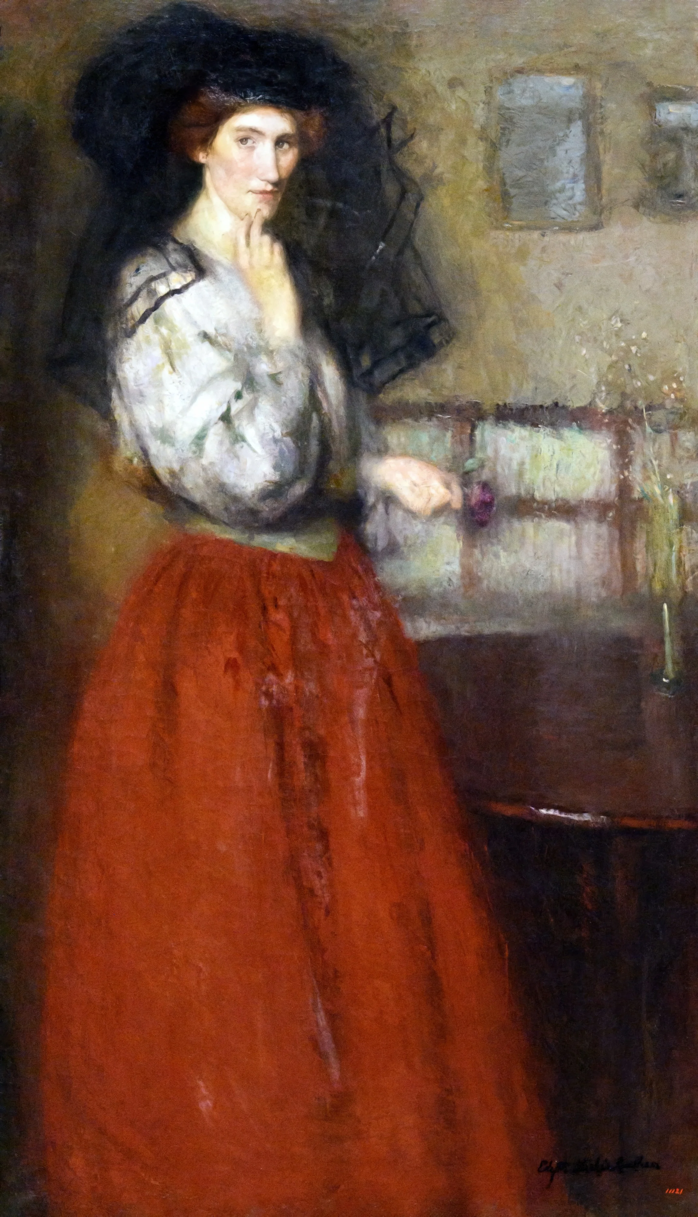 The Black Veil, by Edyth Starkie, oil, 1911