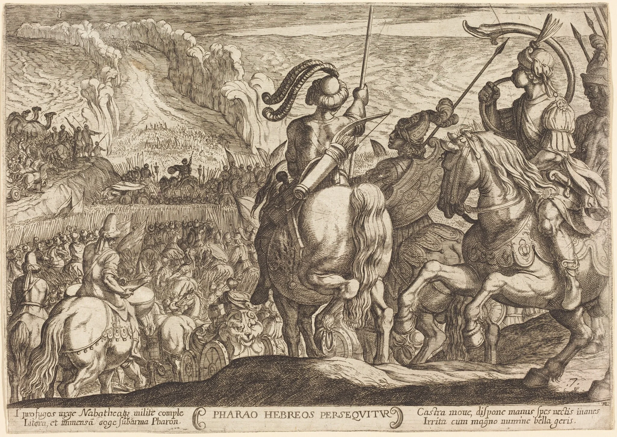 The Egyptians Pursue the Israelites, by Antonio Tempesta, ink, 1613