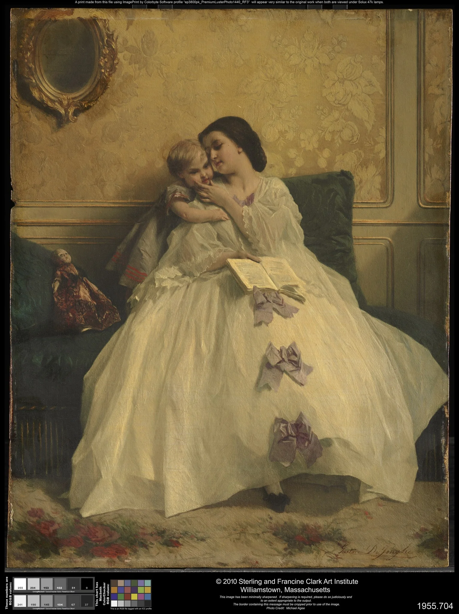 Mother and Child, by Gustave Léonard de Jonghe, oil, 1861
