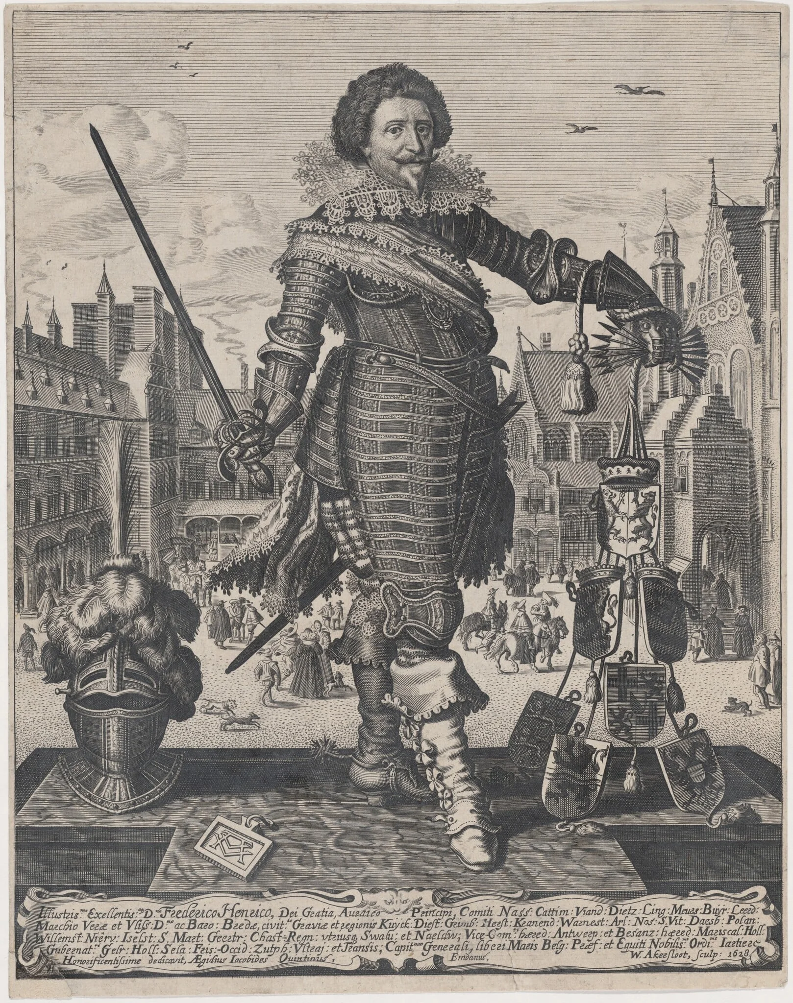 Frederick Henry, Prince of Orange, by Willem Outgertsz Akersloot, ink, 1628